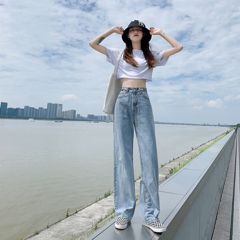 高腰宽裤夏季薄款牛仔裤女2026年新款显瘦宽松垂感拖地直筒裤子