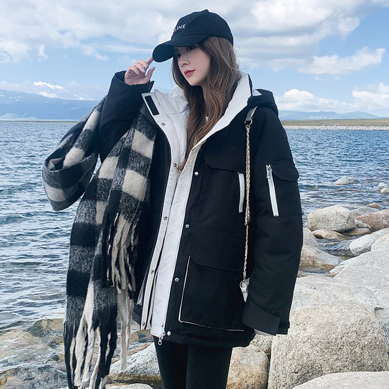 棉袄2025年新款羽绒棉服女中长款工装爆款学生棉衣冬季加厚外套潮