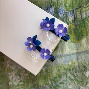 绒花非遗手作饰品国风气质淡雅配饰淑女新中式古韵温柔发夹一对