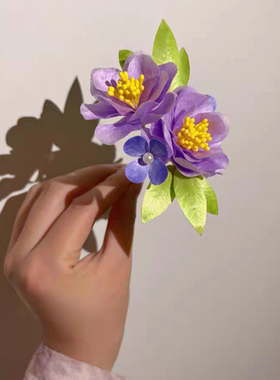 绒花非遗手作饰品国风气质淡雅配饰淑女新中式古韵温柔胸针