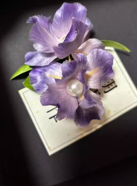 绒花手作饰品国风气质淡雅配饰淑女新中式古韵温柔发夹头饰
