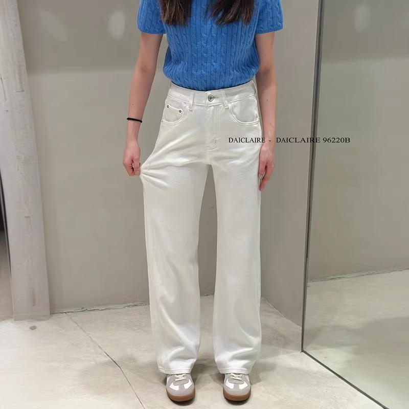 阔腿裤弹力显瘦白色直筒