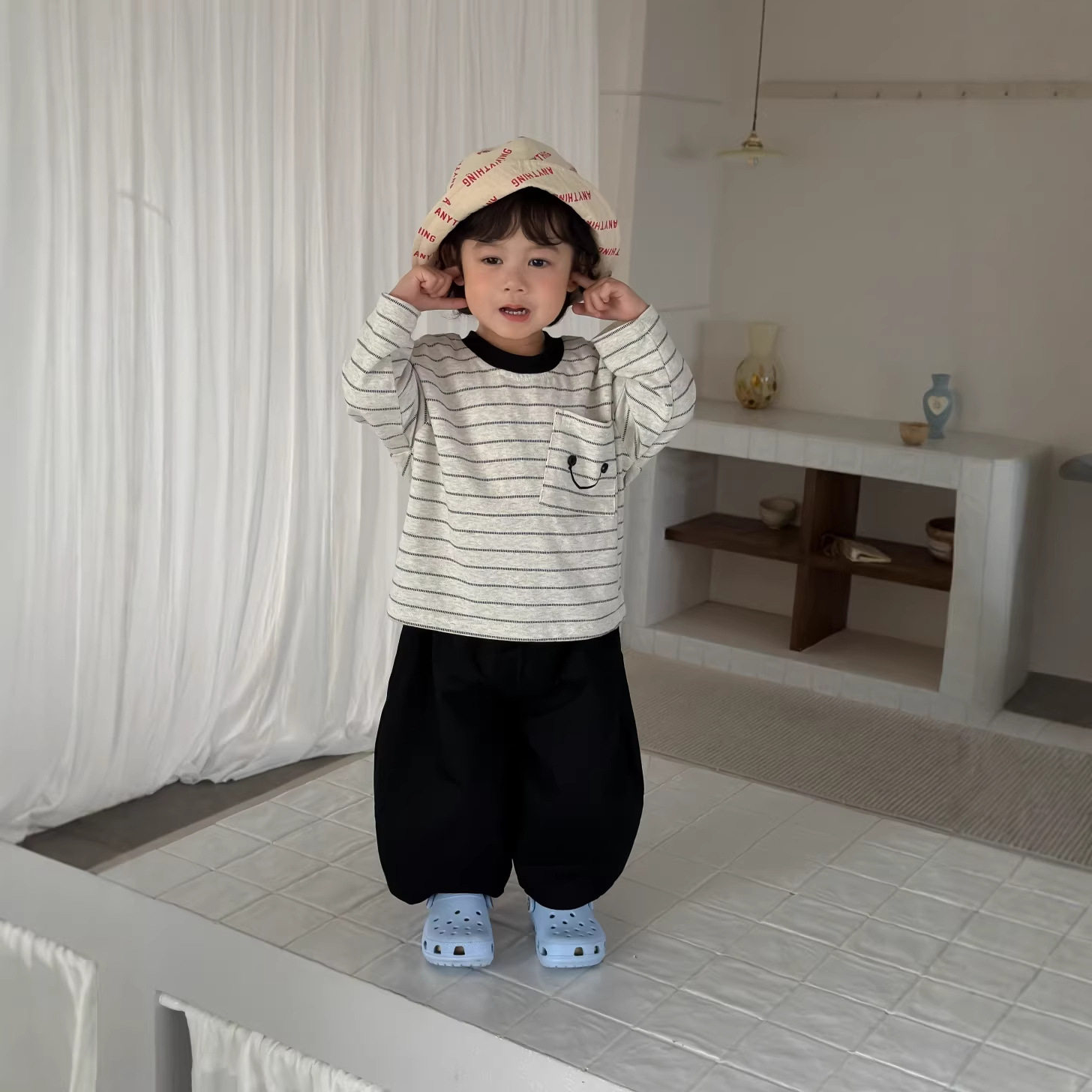 儿童衣服韩版春装宝宝春款服装2026童装男童条纹T恤休闲裤套装