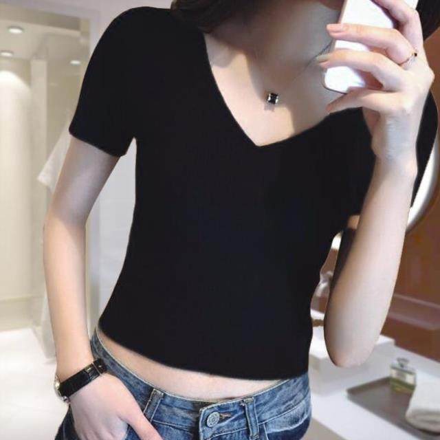 Navel clothes Red wine have cash less than that is registered in the accounts T-shirt Short sleeved Tight fitting Korean Edition Solid Self cultivation Paige Navel pure cottonin the Women's clothing/Boutique , T-shirt  category - from Buy2taobao.com to provide professional Taobao agent buy service