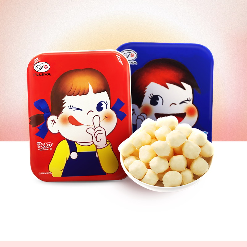 不二家官方旗舰店牛乳奶糖方罐30g铁盒糖果休闲零食喜糖儿童礼物