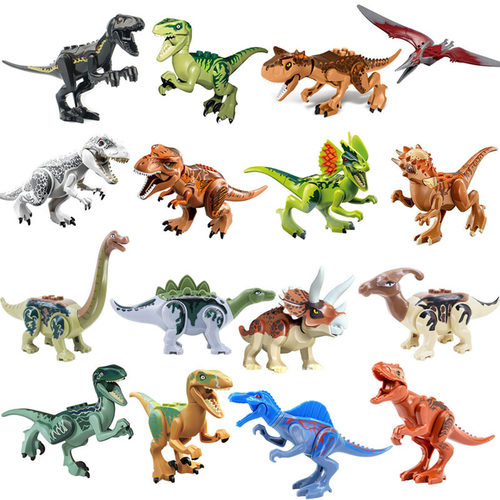 恐龙积木公园世界拼装三角龙大腕龙迅猛龙霸王龙翼龙儿童玩具男孩