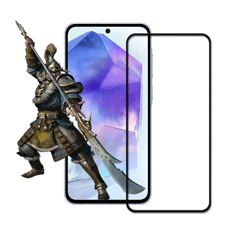 爱魔思新型陨石镀晶膜适用于三星A57全屏高清钢化玻璃保护膜A37手机满版防指纹玻璃A55满版雾面磨砂防爆膜