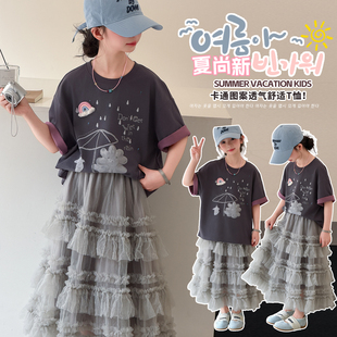 女童设计感短袖T恤2026夏季新款时髦炸街上衣洋气儿童超好看独特T