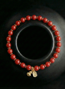 2026年新款天然水晶朱砂手串手饰手链马年本命年礼物转运葫芦珠串