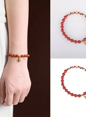 2026年新款天然红水晶朱砂手饰手串女款高级感转运葫芦手链本命年