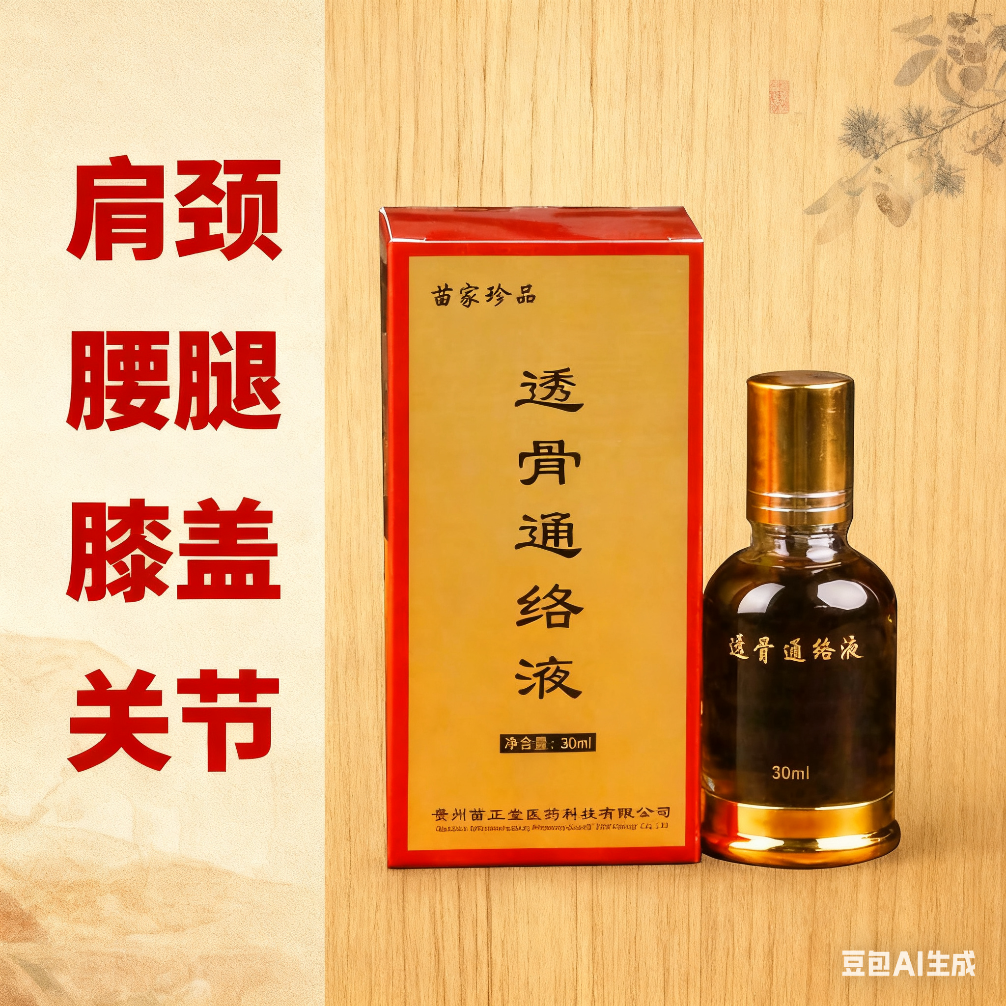 苗家透骨通络液肩颈腰腿膝盖关节适应自发热强渗透草本萃取
