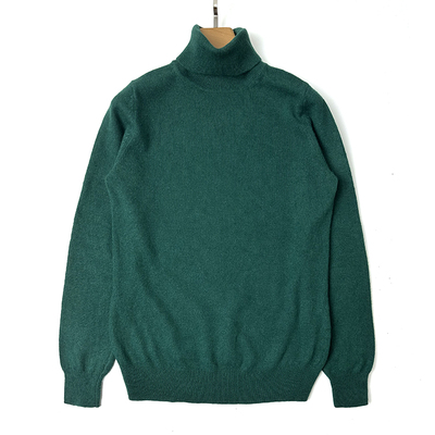 羊绒衫女 纯羊绒高领毛衣打底墨绿色保暖新款秋冬季通勤