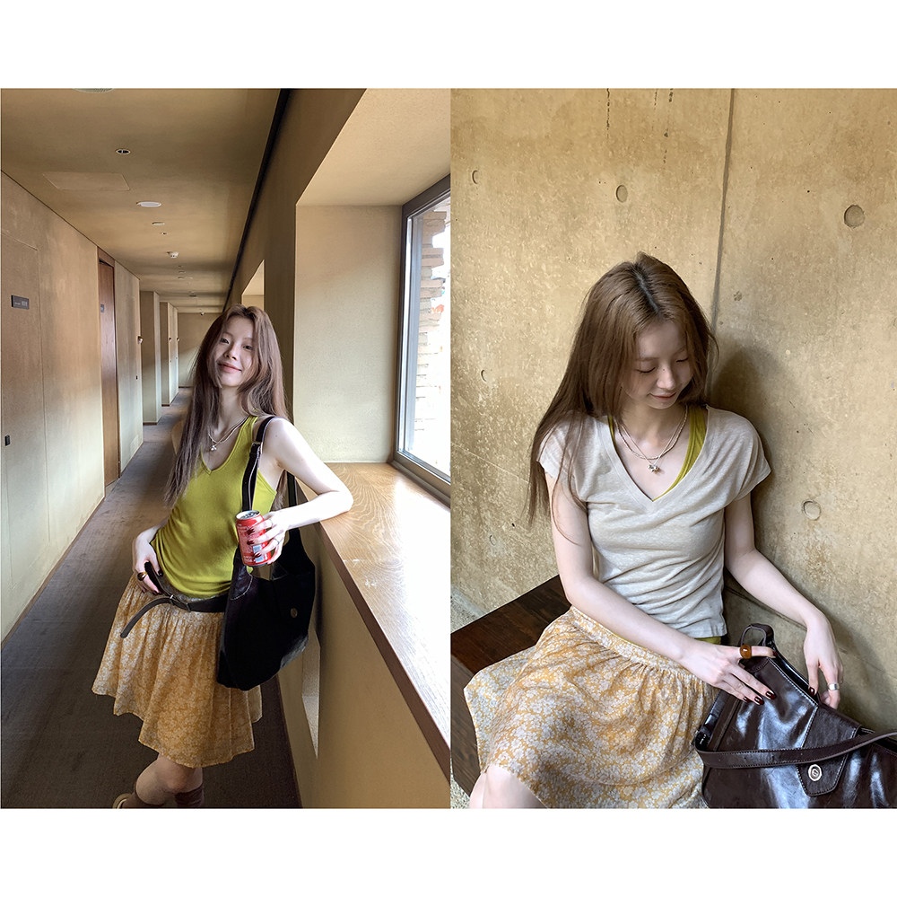 Hellooo Eat дышащая короткая юбка из тенсела с желтым цветочным принтом летняя полусолнце