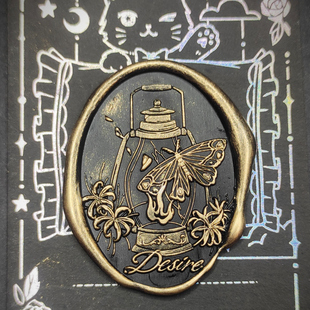 ▲猫殿▲渴望重生 飞蛾扑火成品 火漆币 手账素材 礼物包装封口贴