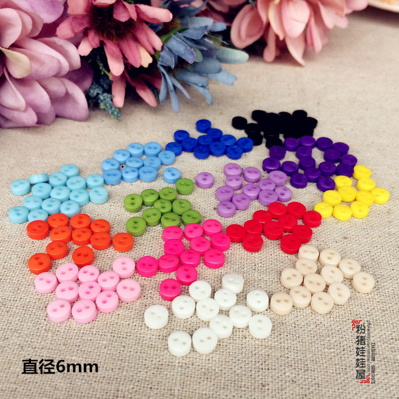 DIY  미니 다채로운 사탕 인형 옷 단추 13 색상 1위안 10개 6MM