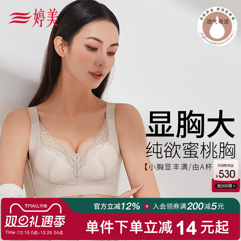 婷美无钢圈小胸聚拢文胸