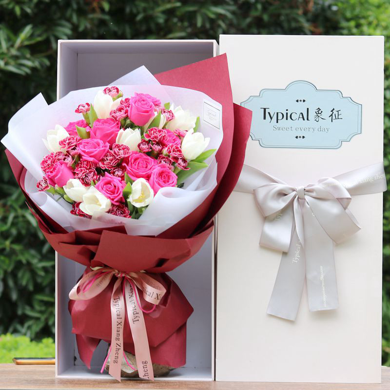 玫瑰康乃馨花束鲜花速递同城配送南京扬州无锡徐州镇江南通宿迁