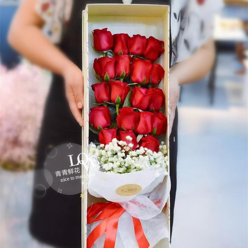 苏州同城花束混搭香槟红玫瑰鲜花礼盒鲜花速递生日送花上门鲜花店