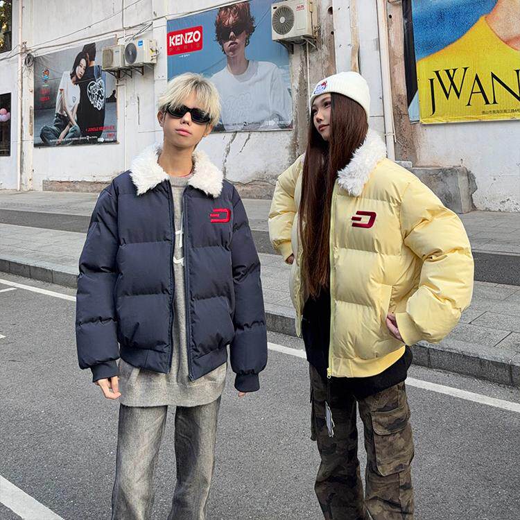 国潮休闲羊羔领加厚外套棉服