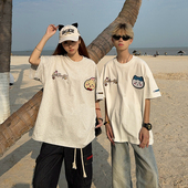 T恤男女夏季 126KID 原创刺绣乌萨奇小八魔术贴短袖 情侣潮牌上衣