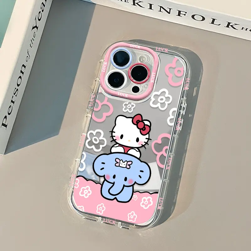 可爱kt猫适用iPhone16镜面手机壳苹果15promax卡通14凯蒂猫13/12
