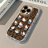 豹纹猫咪适用iPhone16promax手机壳苹果15奶油羽纱全包11超薄xs