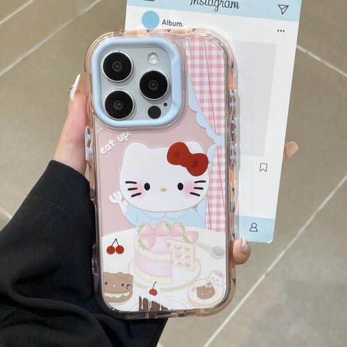 适用苹果iPhone15proMax手机壳卡通大脸猫磁吸支架13/14/12亚克力