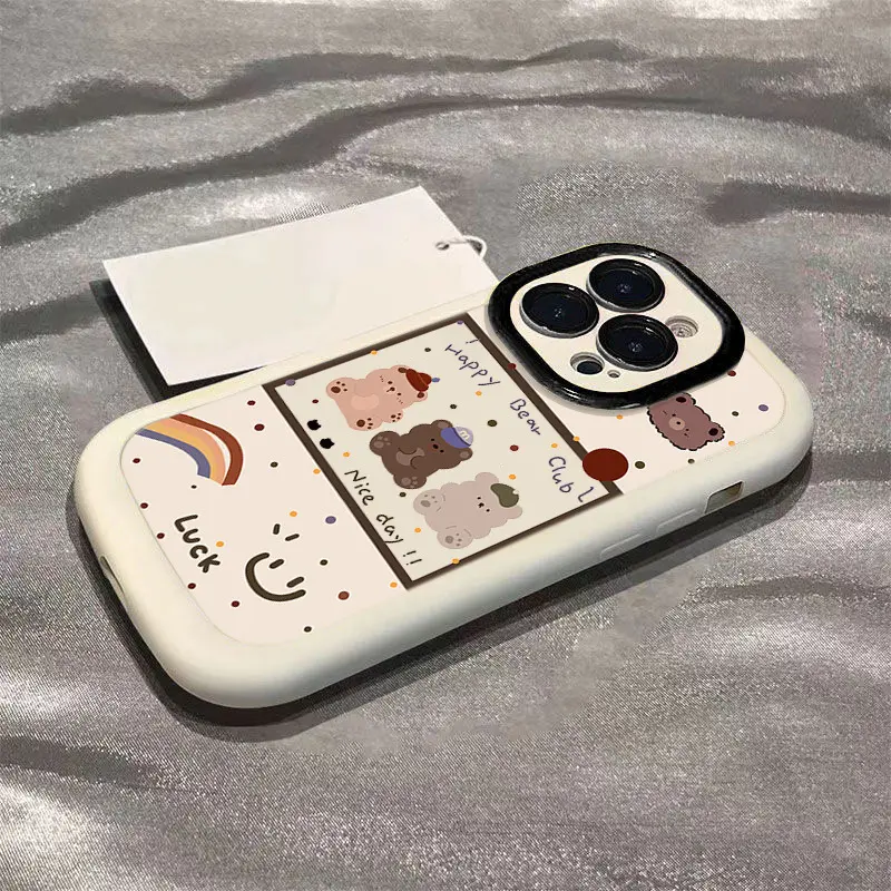 三只小熊 适用苹果15手机壳iPhone14promax全包13泡芙壳12可爱16