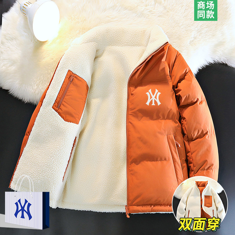 双面穿棉衣男士羊羔绒棉服外套