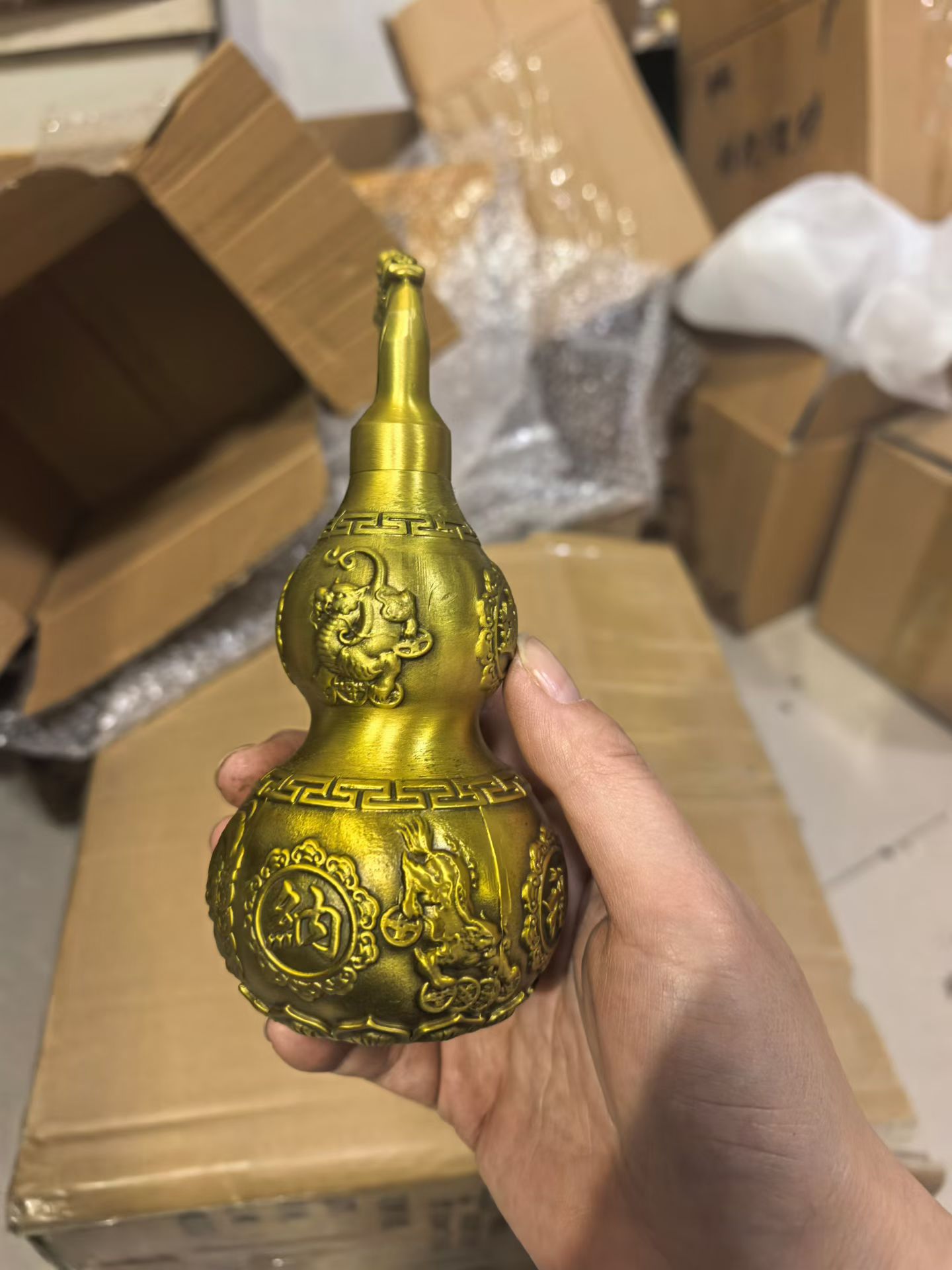 纯铜葫芦摆件八卦葫芦开口空心龙头招财麒麟貔貅福禄开业送礼客厅