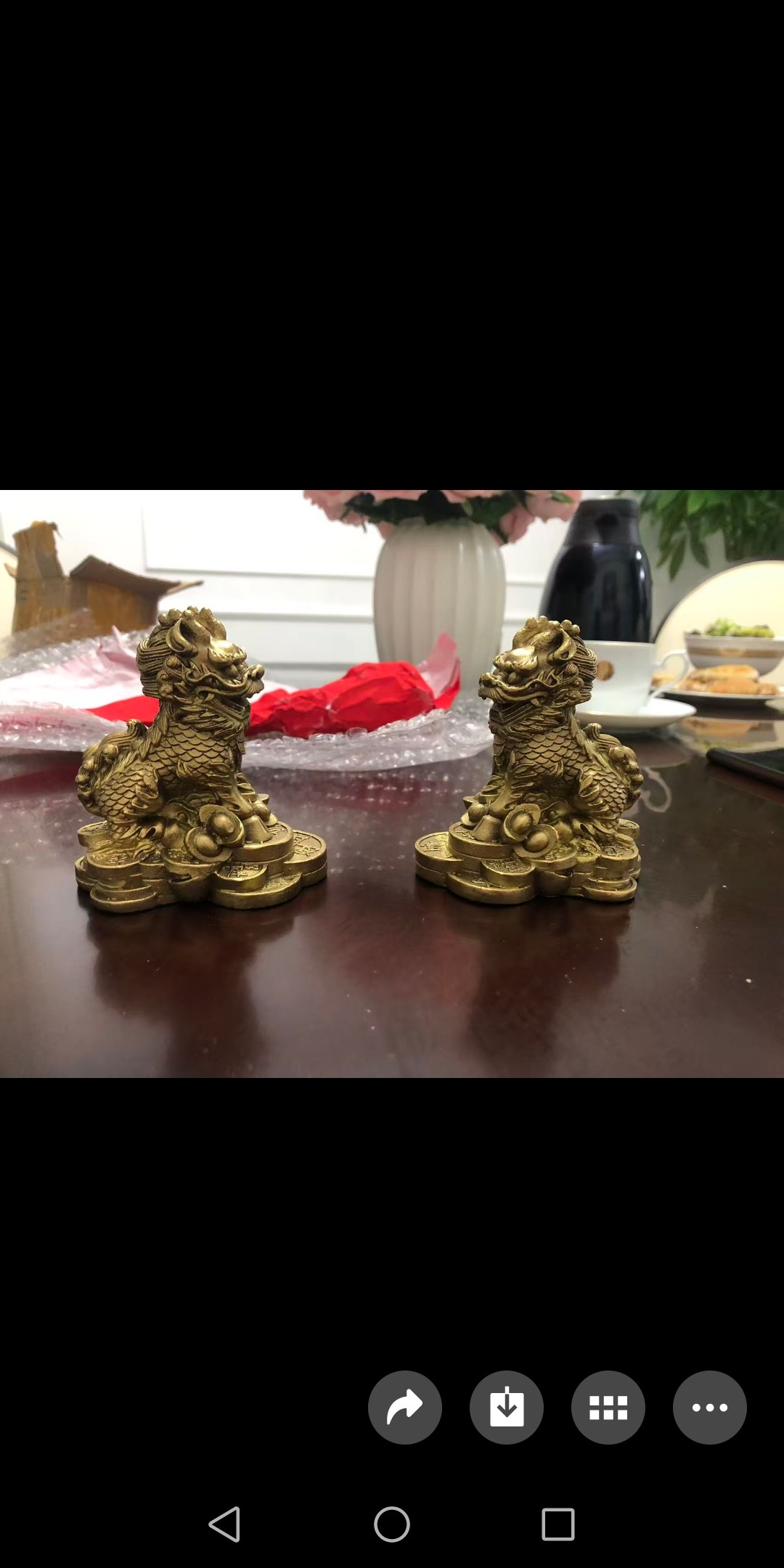 纯铜麒麟摆件镇宅一对公母麒麟送子玄关办公室工艺化天斩路冲白虎