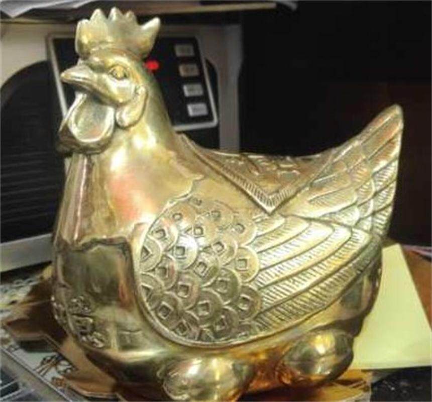 家居风水轮招财大铜鸡摆件金钱金蛋母鸡破花蜈蚣镇宅床头玄关