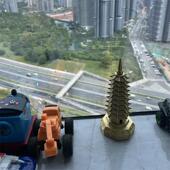 黄铜文昌塔摆件八卦底座九层13十三层塔办公室书桌家居装 饰品书房