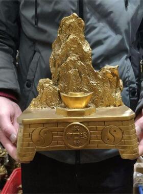 职场靠山摆件招财升职铜元宝金山