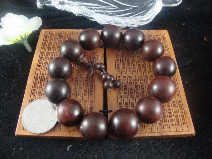 天然印度小叶紫檀福建工18男款佛珠念珠老料不带金星手札手串