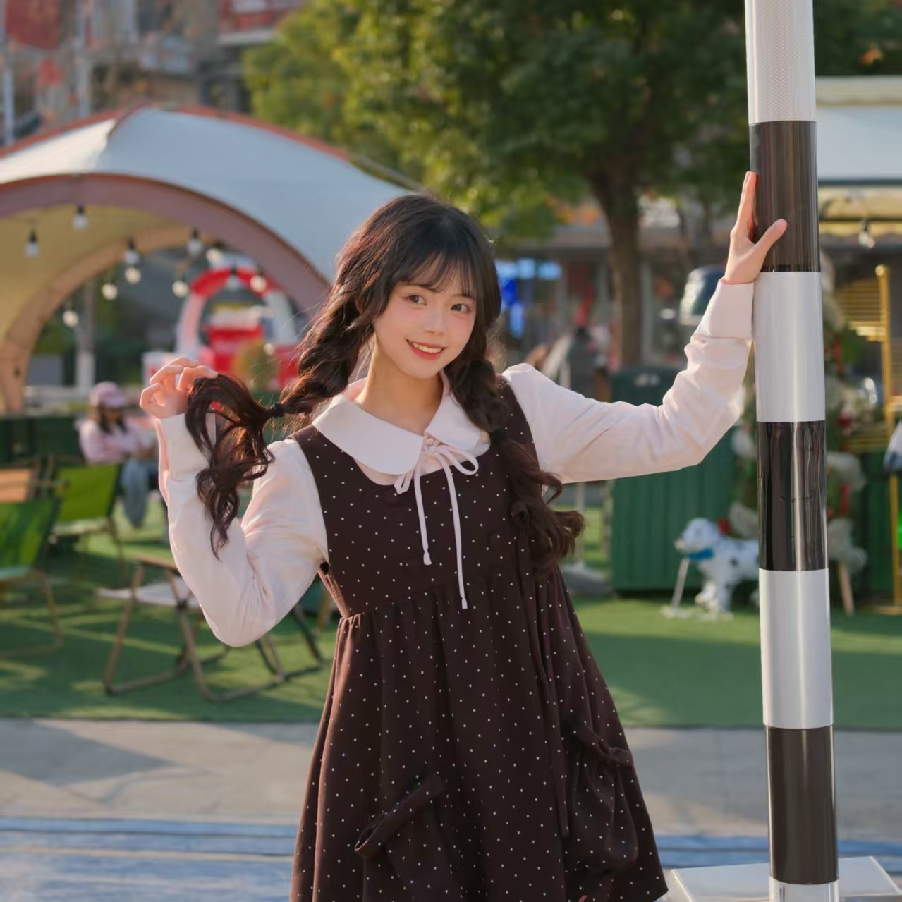 【胡桃夹子】莓喵jk原创新款整套衬衫花苞背带连衣裙学院风春秋冬