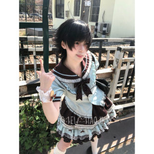 【仲夏可可】莓喵JK原创水手服薄巧蛋糕短裙套装日系甜美可爱收腰