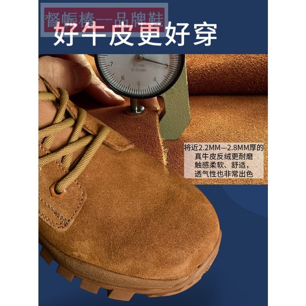 新式棕色作战训靴男款夏季超轻透气沙漠靴防水防刺高帮作训靴子