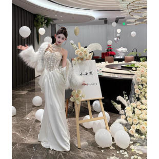 生日礼服成人礼高端轻奢小众名媛千金高级感挂脖年会裙宴会 新款