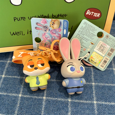 可爱正版疯狂动物城钥匙扣挂件豹警官闪电朱迪尼克汽车钥匙链