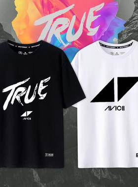 百大DJ瑞典A神艾维奇Avicii TRUE纪念短袖t恤男女电音短袖夏季jl