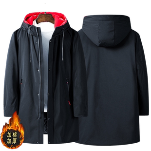 日常无图案中长款棉服男女情侣青春上衣服百搭休闲时尚连帽外套jl