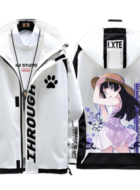五更琉璃黑猫夹克衣服连帽