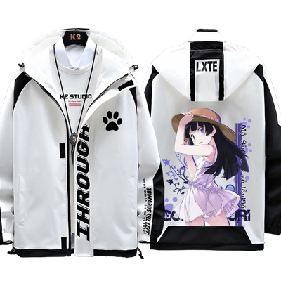 五更琉璃黑猫夹克衣服连帽