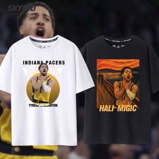 印第安纳步行者泰瑞思哈利伯顿周边夏季休闲短袖男女T恤衫上衣服z
