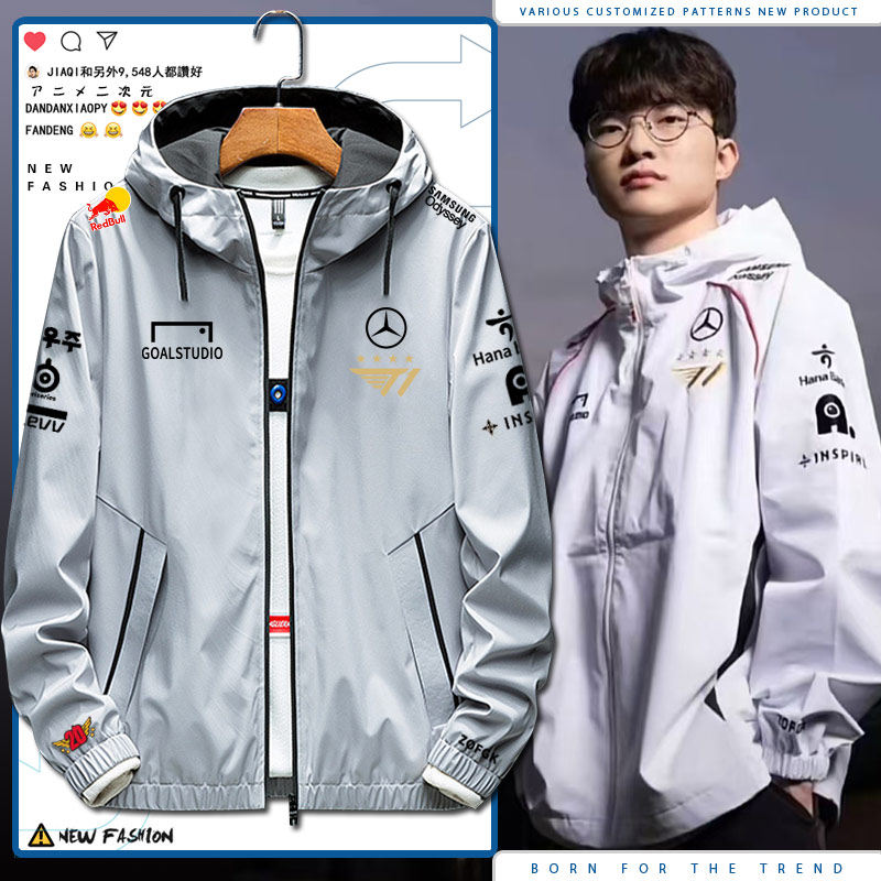 T1战队S14总决赛衣服Faker同款出征服SKT新队服夹克男外套jl
