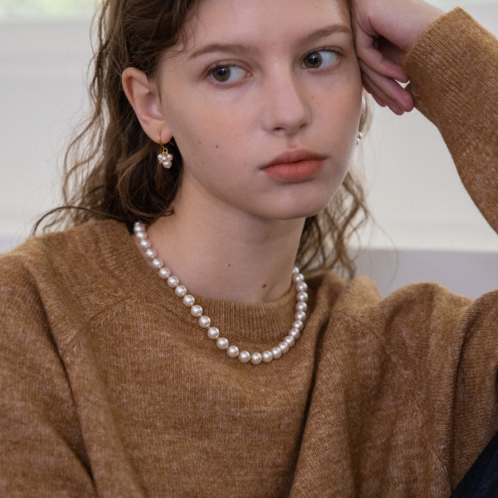 法式珍珠项链女古铜色复古