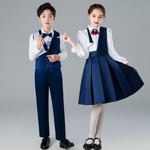 儿童合唱演出服小学生朗诵服通用