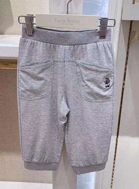 24童装夏款男女童舒适薄款百搭运动休闲裤针织七分裤TKTM222404A