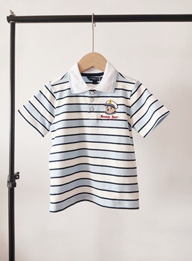 24夏季新款男童舒适帅气短袖T恤Polo衫纯棉吸汗海军风TTHA242402A